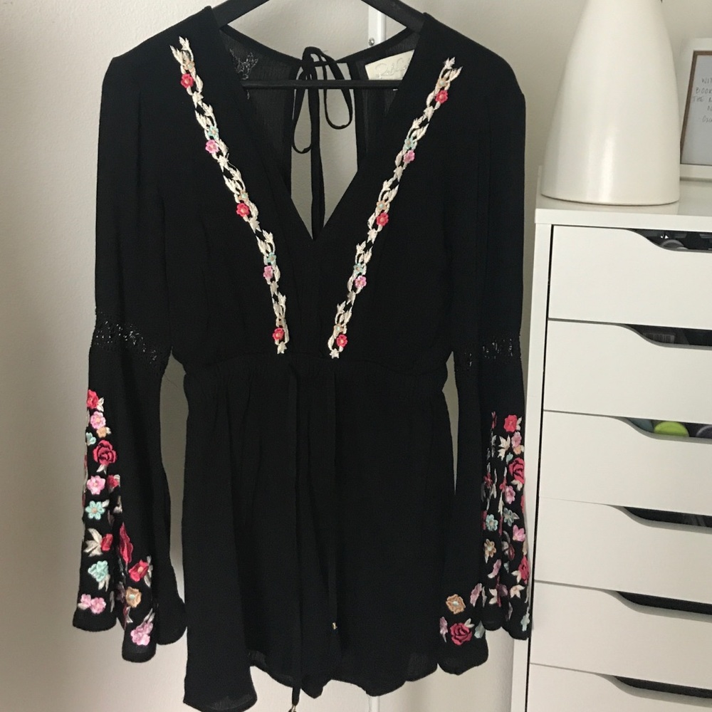 Black & Floral Romper